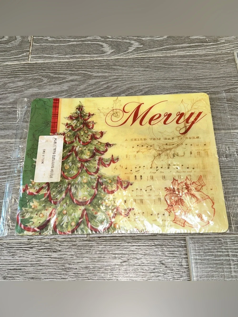 Vintage Publishers Clearing House Christmas Tree Placemat Retro Y2K Ephemera NOS